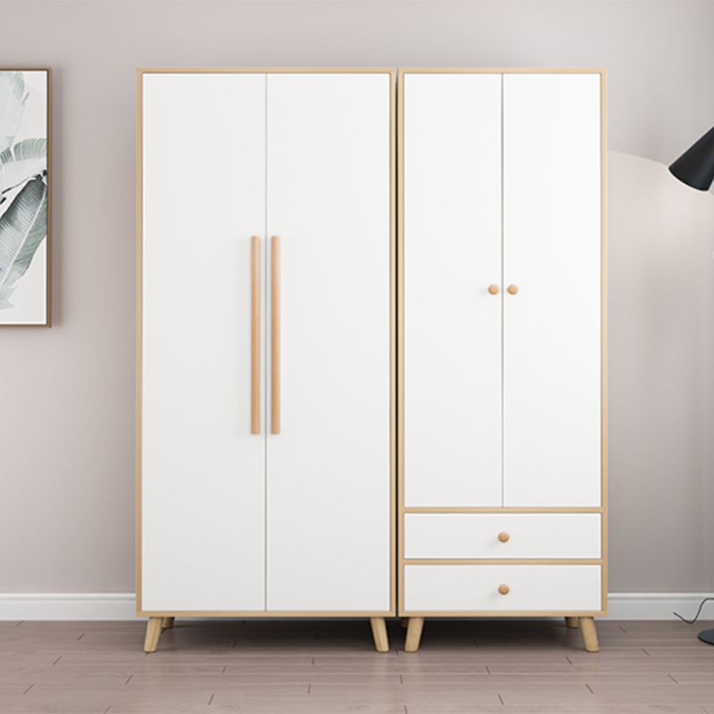 Modern Matte Finish Wardrobe for Home Wood Storage Cabinet with Hinged Door