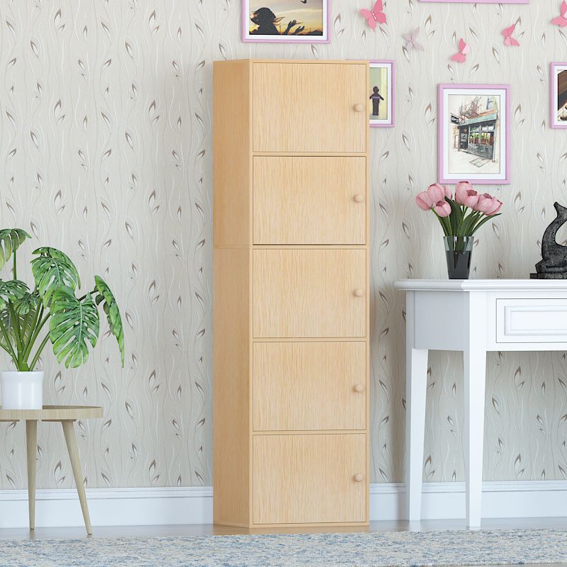 Manufactured Wood Standard Bookcase Contemporary Vertical Shelf with Cabinets