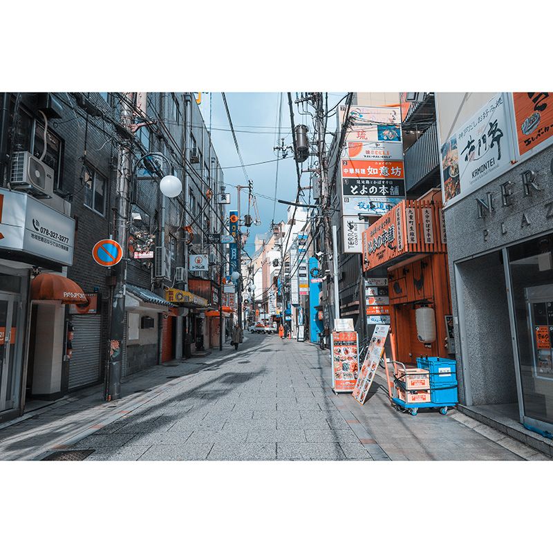 Japanese Urban Landscape Murals for Living Room Contemporary City ,Customized Size