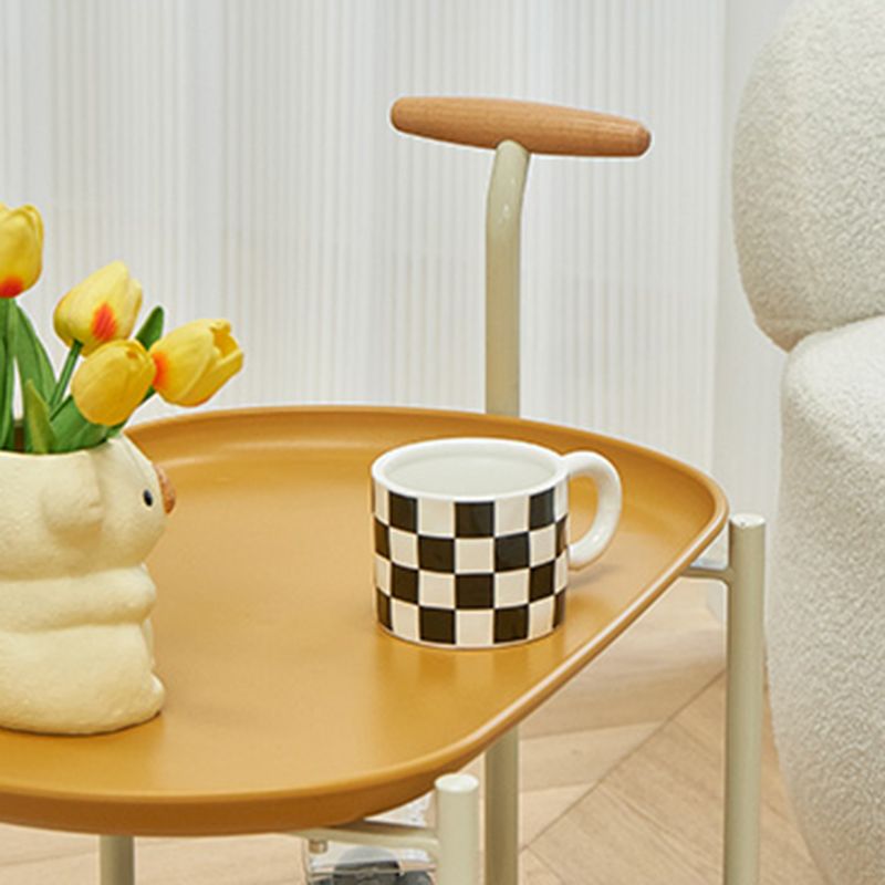 Tray Top Corner Table with Storage and Wheels Accent Side Table