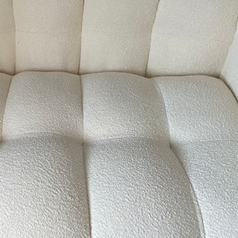 Pillow Sewn Back Sofa Contemporary Tuxedo Arm White Wool - 39.37" D
