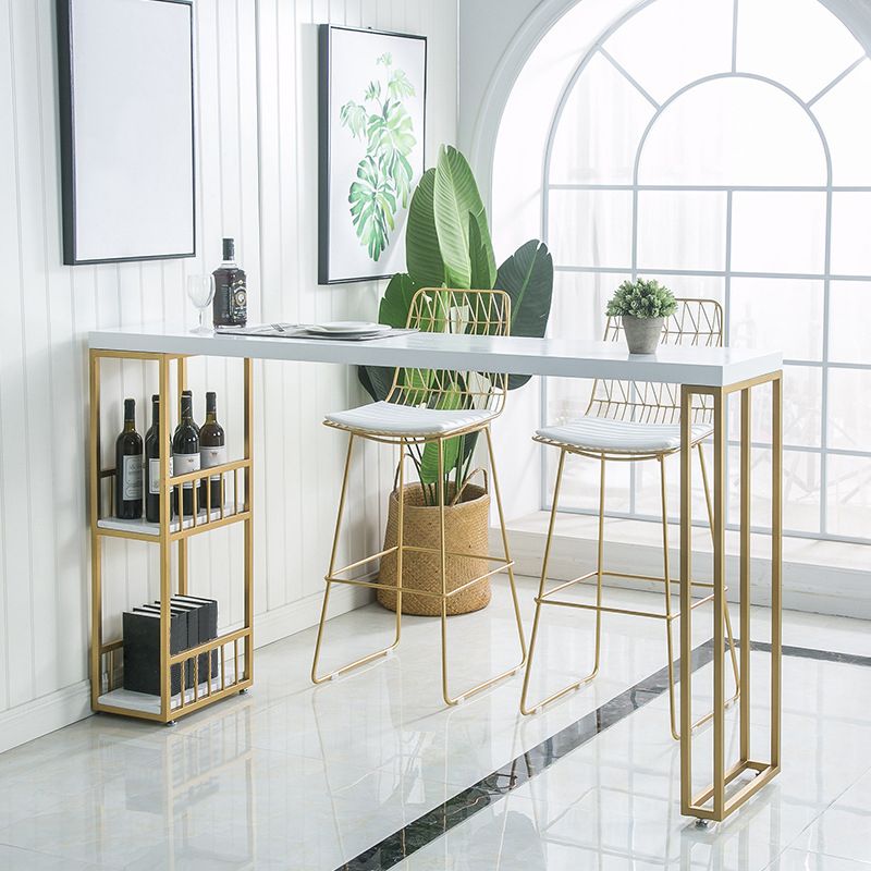 Glam 1/2/3 Pieces Wood Bar Table Set Rectangle Bar Table with High Stools for Kitchen