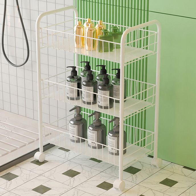 Modern Etagere Metal Bookcase Open Back Bookshelf for Balcony and Living Room