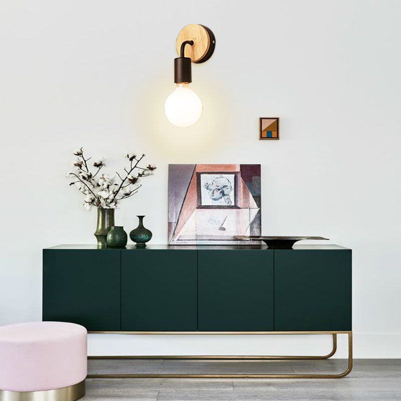 Moderne Stil Lampe Holz 1 Leichte Wandbeleuchtung für Schlafzimmer