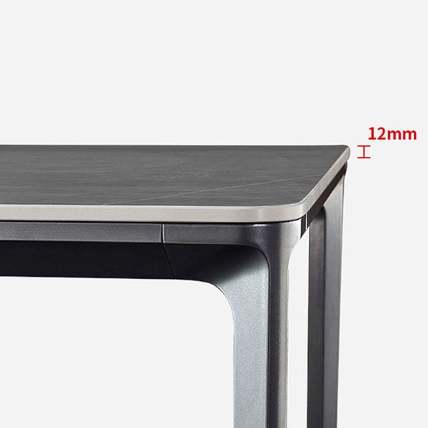 Rectangle Dining Table Sintered Stone Table Industrial Style with 4 Legs