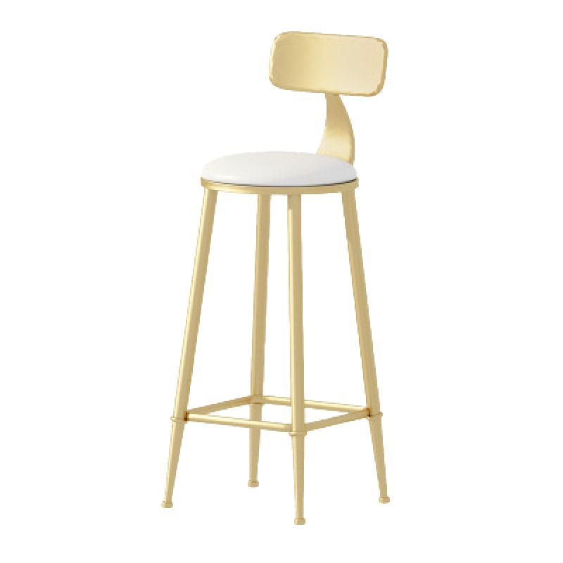 Contemporary Low Back Barstools Round Bar Stool with Footrest