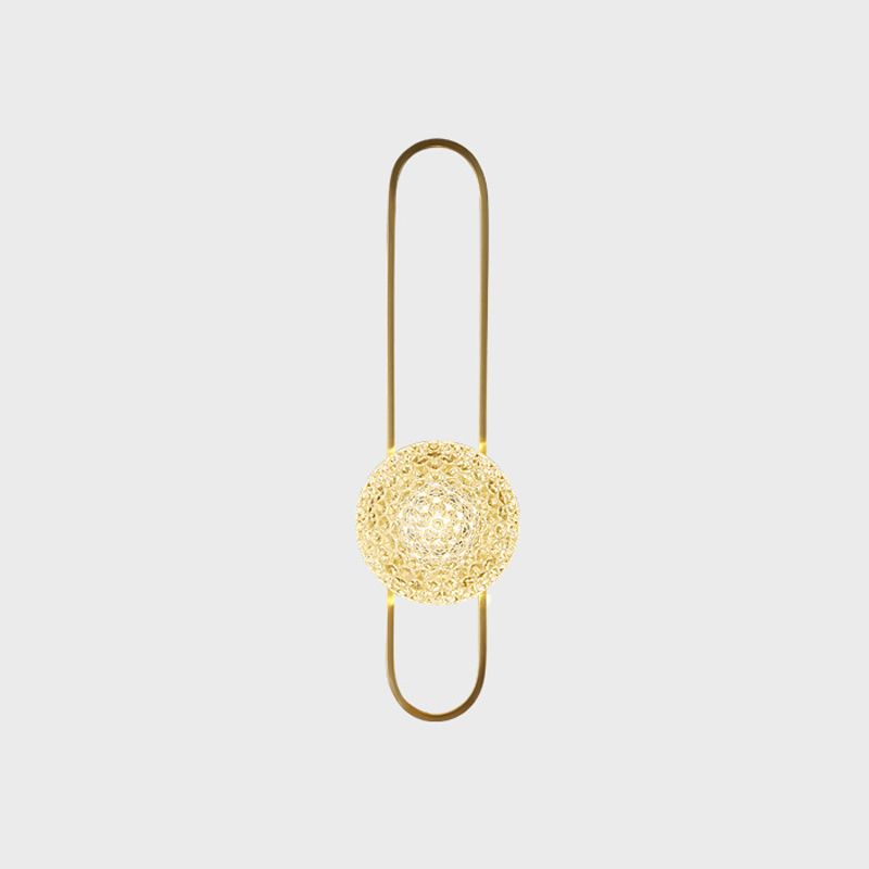 Modern Glass Wall Light Globe 15" High Wall Sconce in Gold for Living Room