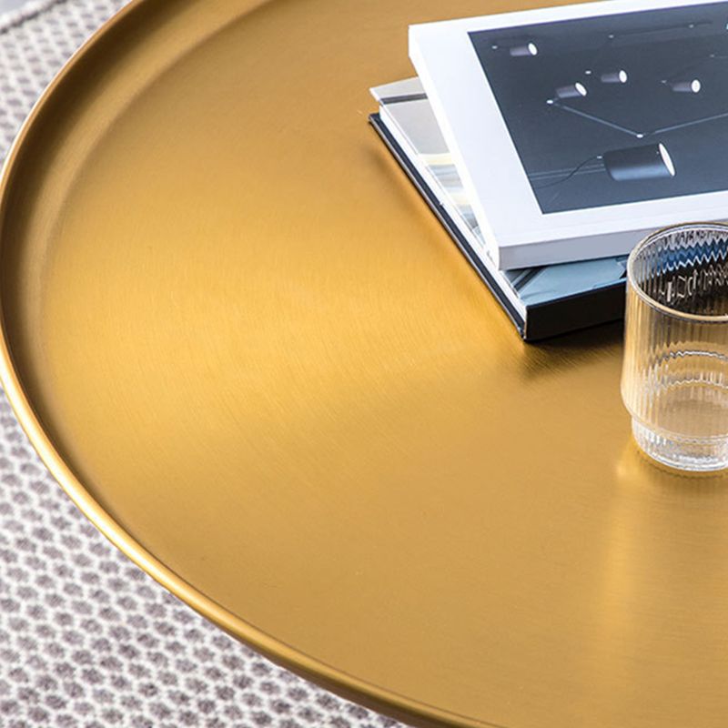 Mid-Century Modern Pedestal Tray Top Round Single Coffee Table