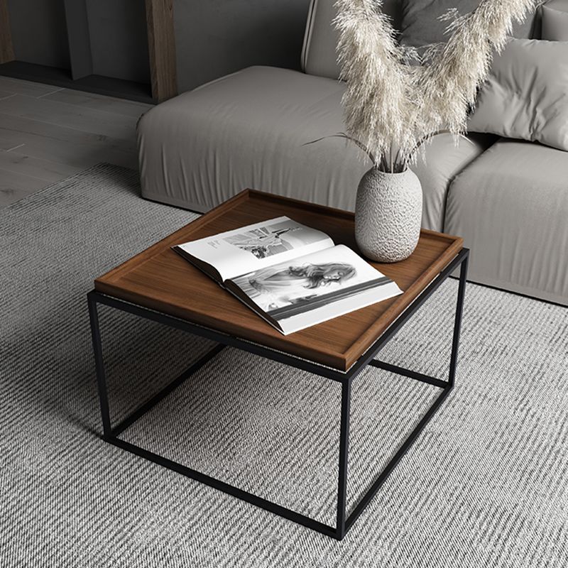Modern Frame Wooden Coffee Table Rectangular Top Shape Folding Cocktail Table