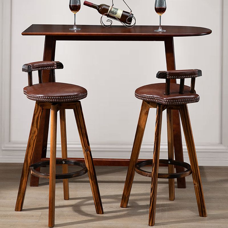 Industrial Wooden Counter Height Stools Round Bar Stool for Bristol