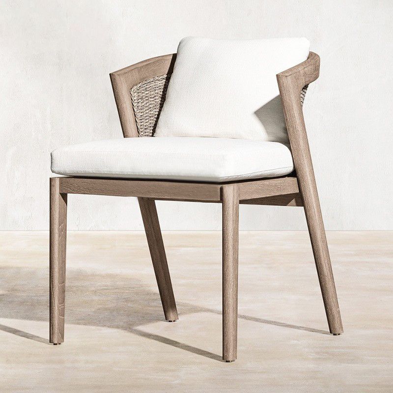 Rectangular Patio Dining Table Set 1/5 Pcs Wood Patio Dining Table with Chairs