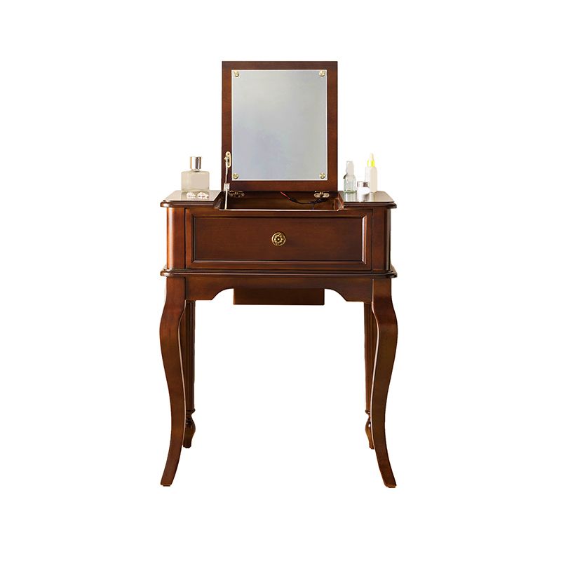 Traditions Rubberwood Vanity Set with Mirror 18.11" Wide Brown Vanity