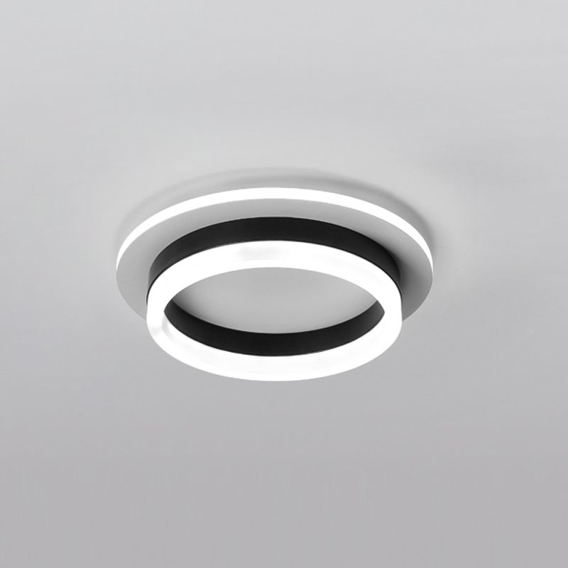 Plafonnier LED rond noir, luminaire de plafond Simple et affleurant pour le salon