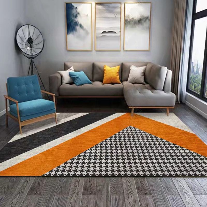 Tapis moderne gris polyester le tapis lavable à franges irréguliers pour décoration intérieure