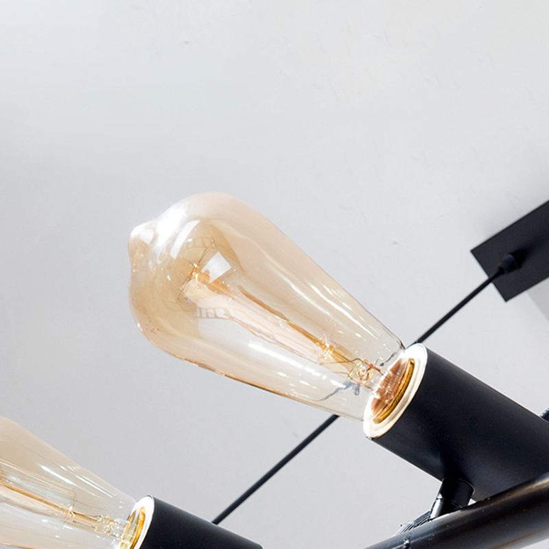 Industrial Style Iron Hanging Lamp Black Island Light Fixture for Dining Table