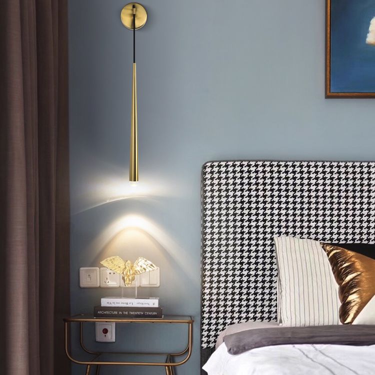 Tapered Brass Sconce Light Fixture Modern Style 1-Light Wall Mounted Lighting