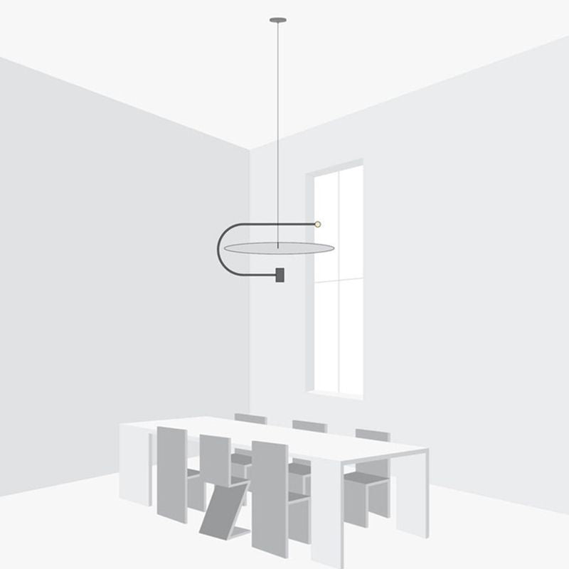 Minimalismo in stile post-moderno LED LIGHT LIGHT Creative Art Metal Art Decorative Hanging Lampada per soggiorno