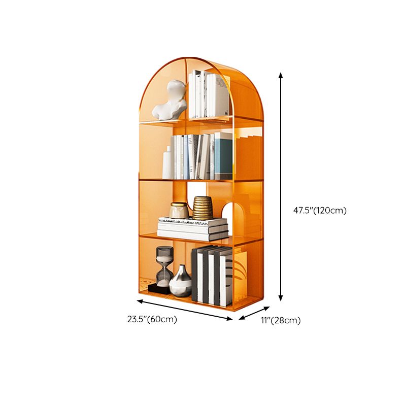 Glam Standard Acrylic Bookshelf Closed Back Bookcase with Shelves