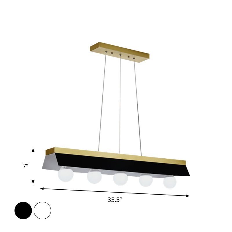 Black/White Billiard Light 3/5 Light Modern Metal Dining Room Lighting