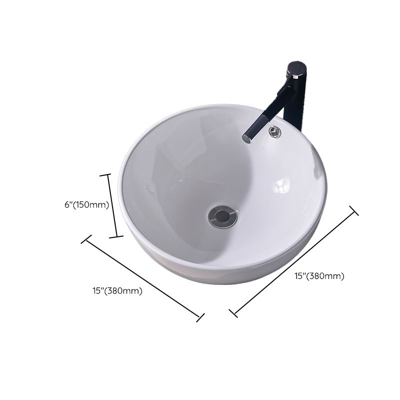 Modern Vessel Bathroom Sink Rectangular Porcelain Basin Sink (Not Include Faucet)