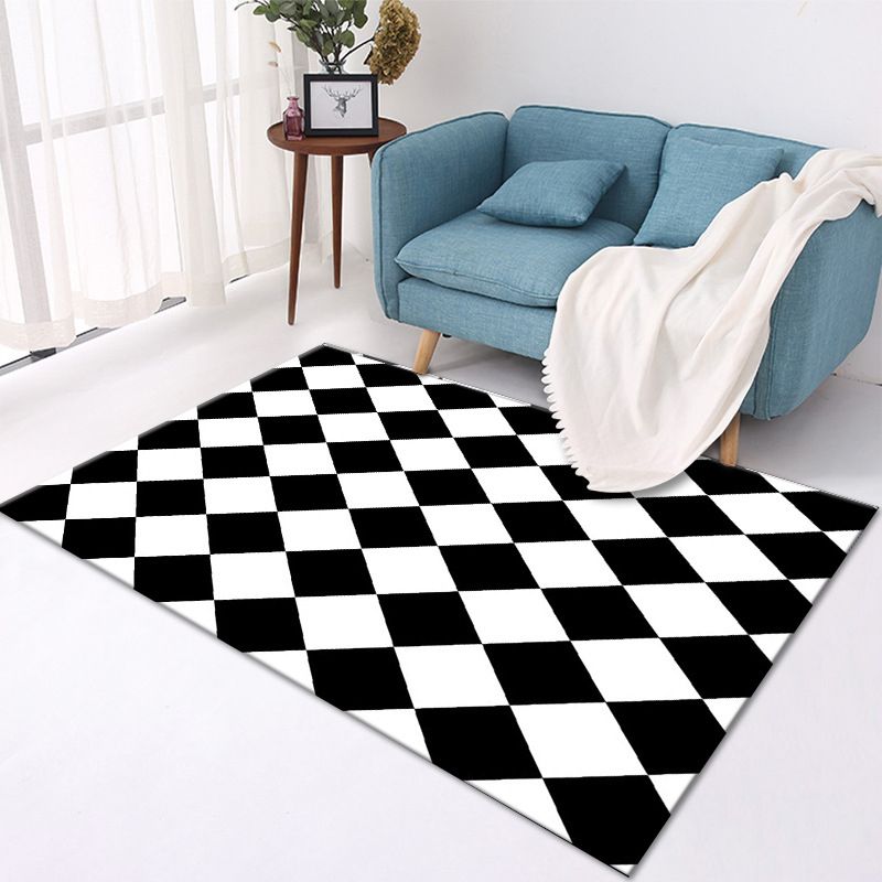 Leisure Geometric Area Rug Unique Washable Rug Polyester Stain Resistant Carpet for Home Decor