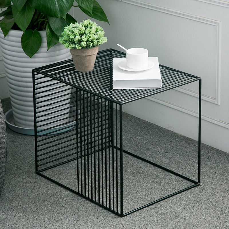 Mid-Century Modern Coffee Table Black Iron Coffee Cocktail Table