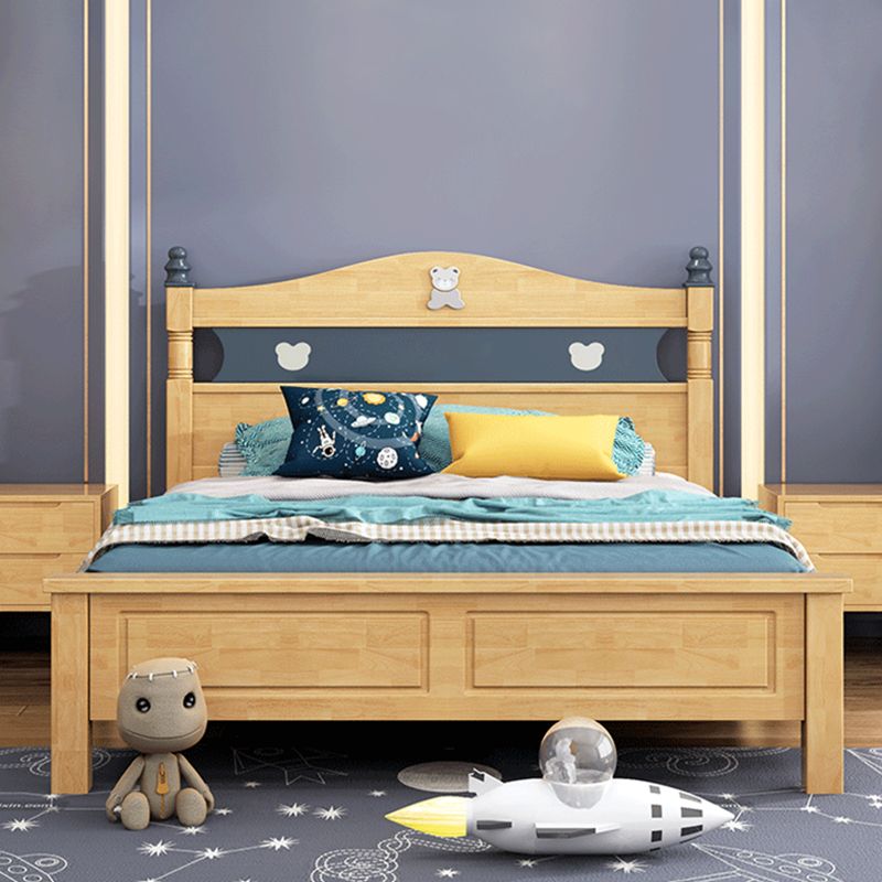 Scandinavian Solid Wood with Headboard Camelback Panel Standard Bed