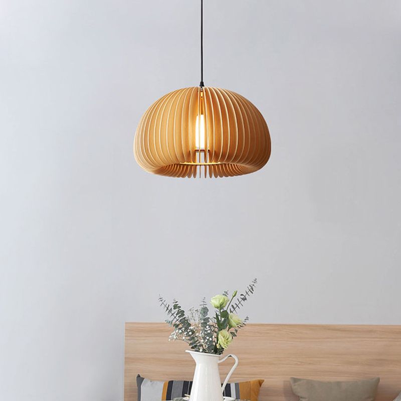 Geometric Hanging Light Modern Style Wood 1 Light Hanging Light Kit