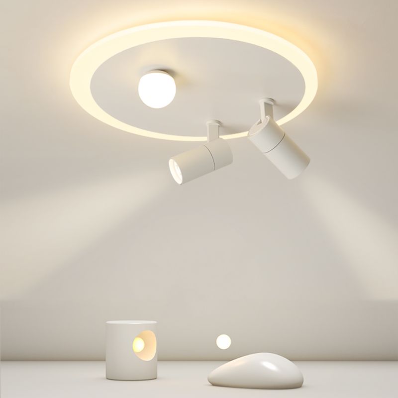 Plafonnier encastré à LED blanc, luminaire de plafond simple avec spots
