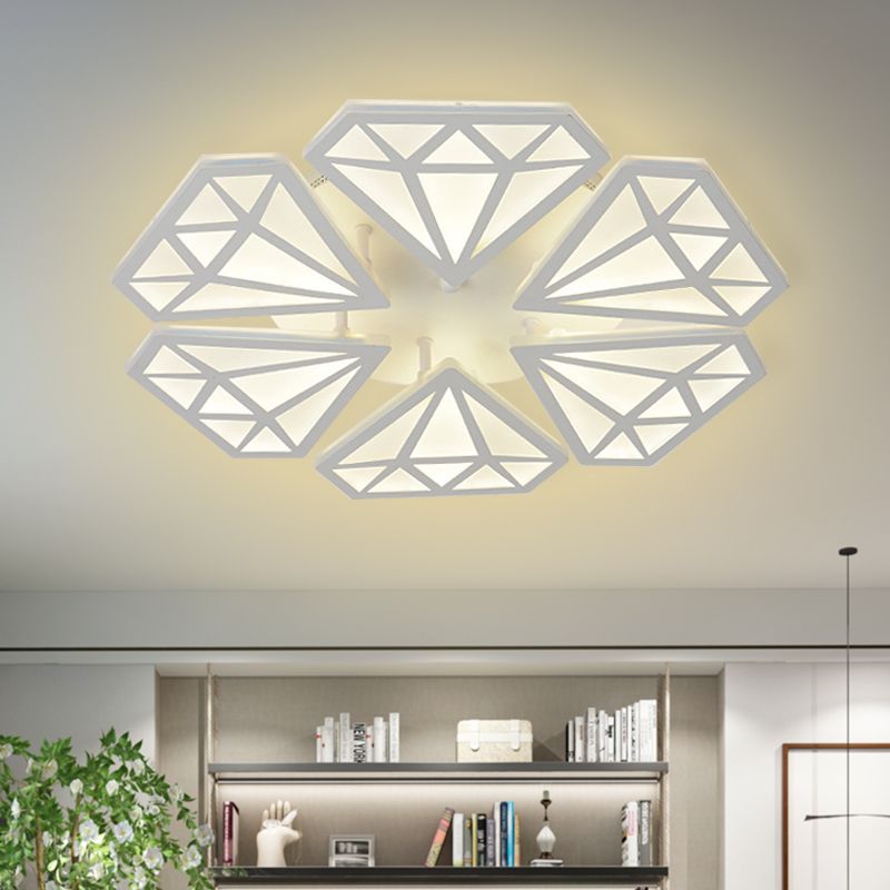 Diamond Acrilic Flush Lighting LED contemporaneo LED White Afture a soffitto montato in luce calda/bianca