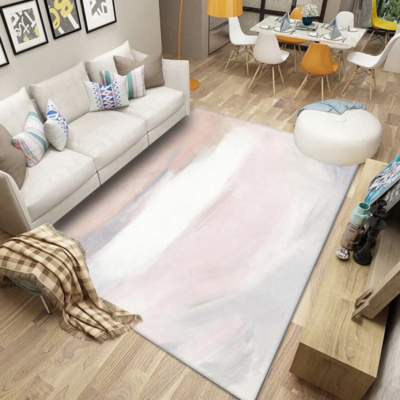 Scandinavian Abstract Pattern Rug Multi Color Polyster Area Carpet Anti-Slip Backing Easy Care Rug for Parlor