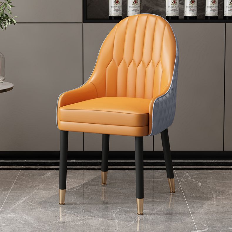 Scandinavian Style Wood Dining Chairs Dining Room Parsons Cushioned Chair with Arm