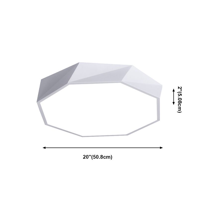 Lámpara de techo LED con forma octogonal moderna, soporte empotrado de 1 luz de hierro para comedor y dormitorio