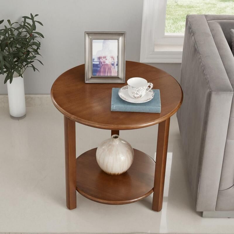 Solid Wood 3 Legs End Table Nordic Minimalist Round Side End Table