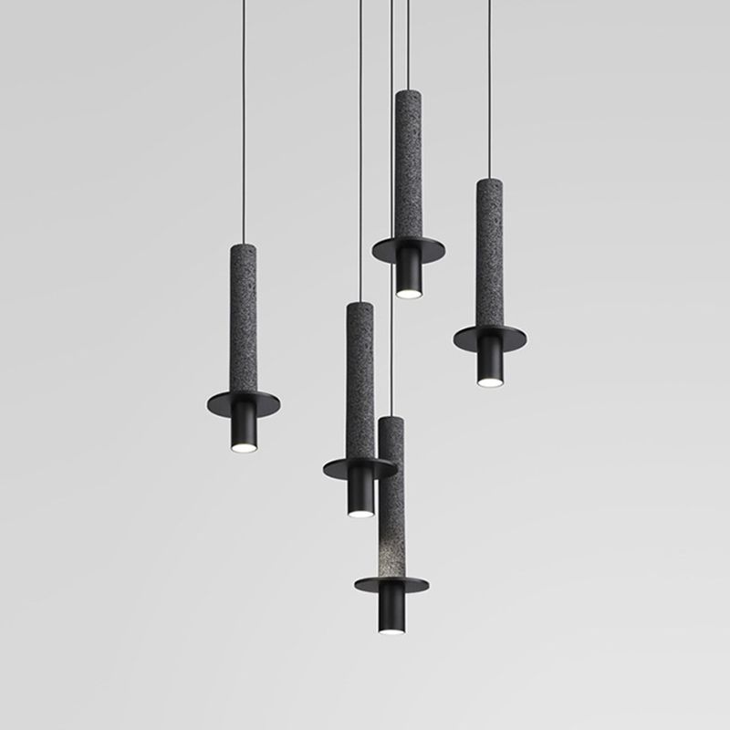 Terrazzo buisvormige hanglampverlichting eenvoud led hangend licht voor eetkamer