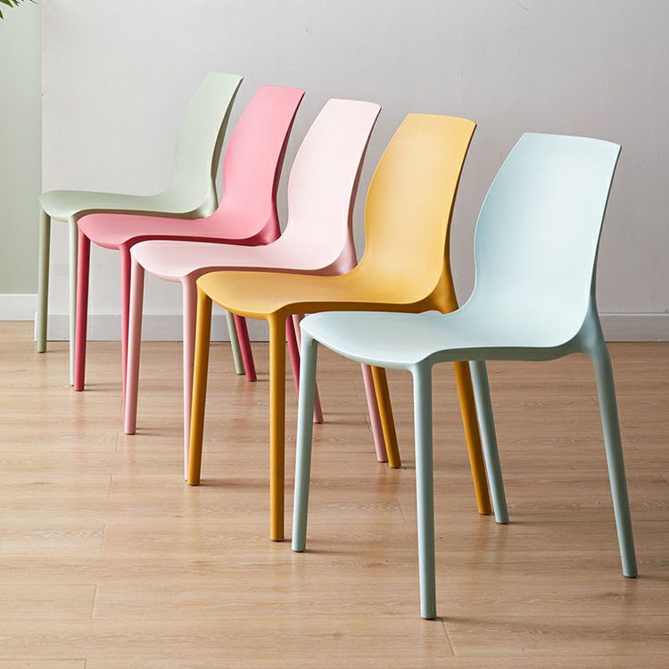 Contemporary Plastic Dining Side Chair Stackable Side Chair Set for Dining Room