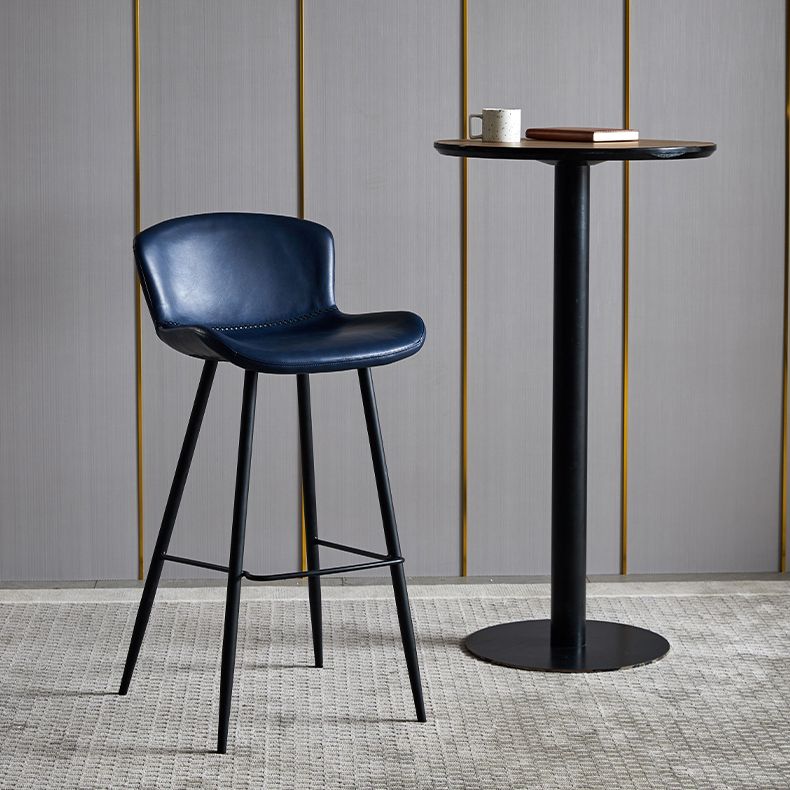 Scandinavian Home Leather Stool Footrest Matte Finish Barstool