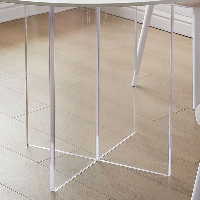 Contemporary White Stone Table Round Dining Table for Kitchen