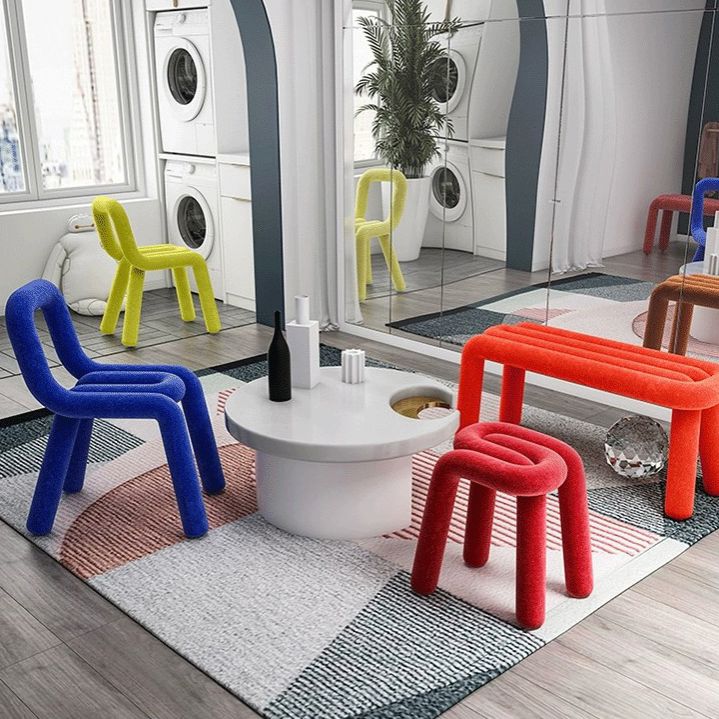 Juego de sillas de terciopelo de estilo moderno, silla de cocina y comedor con parte trasera abierta