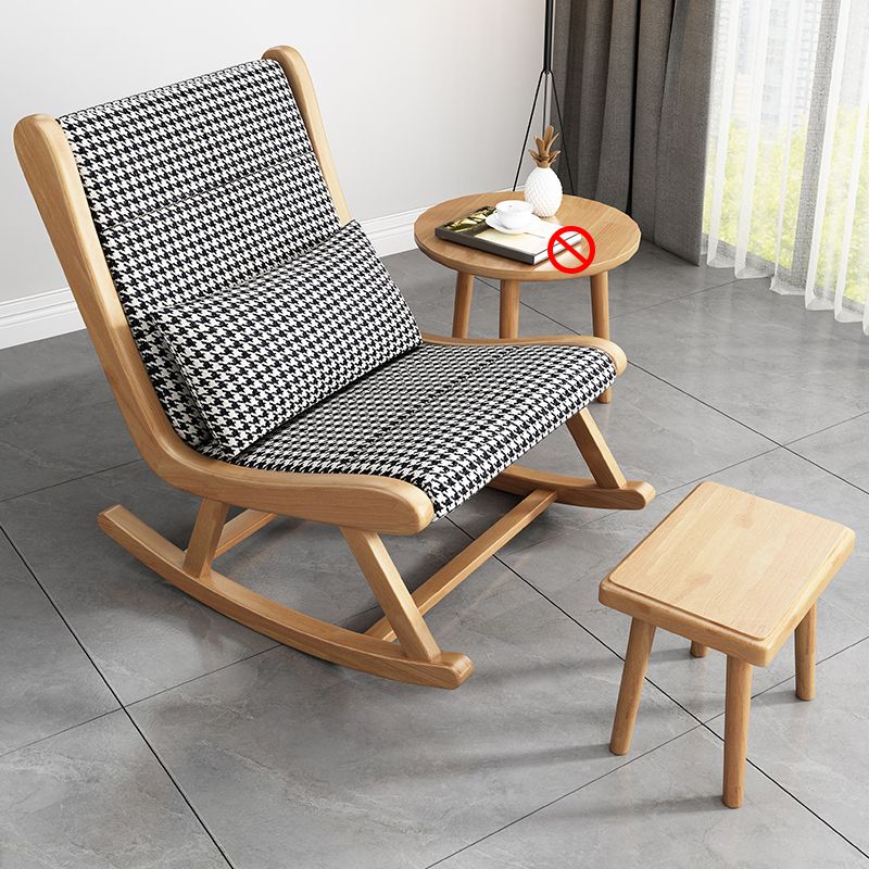 Modern Removable Cushions Rocking Chair Wood Rocker Chair with Pillow