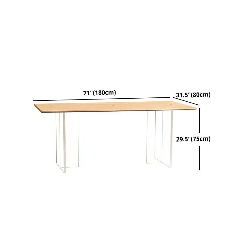 Modern Style Dining Table Rectangle Brown Table for Home Kitchen