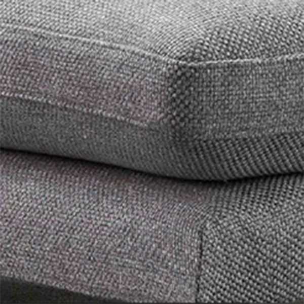 Contemporary Upholstered Cotton Blend Flared Arm Chaise Lounge in Gray
