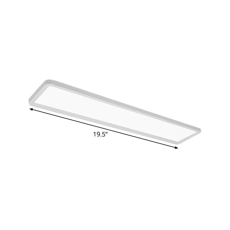 Plafonnier LED rectangulaire simple et ultra fin en fer, 16/19,5/31,5 pouces, pour porte, lumière blanche chaude/blanche