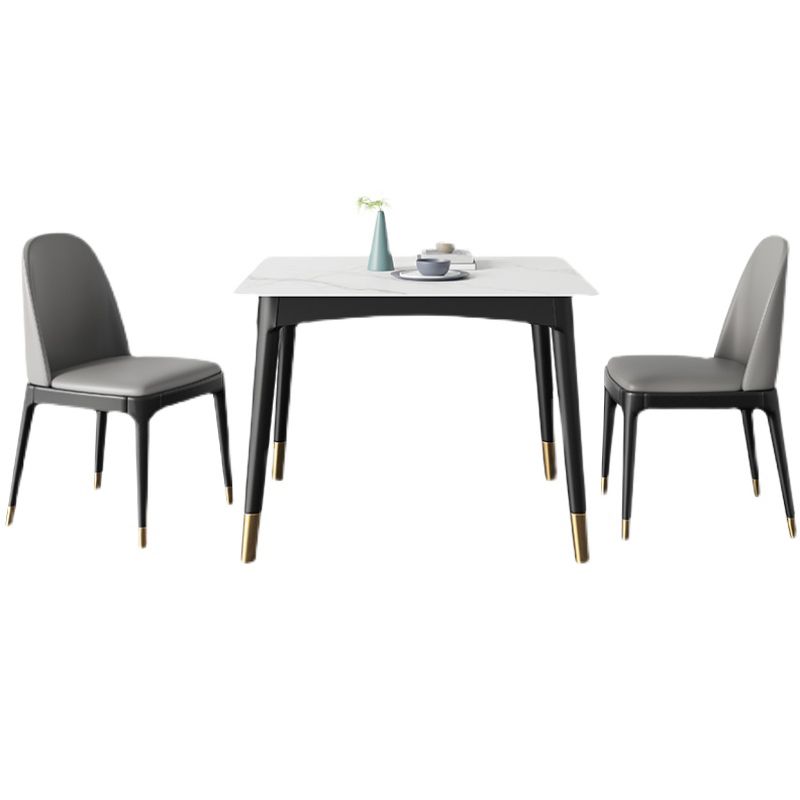 Stone Dining Room Collection Industrial Style Square 4 Legs Furniture for Home