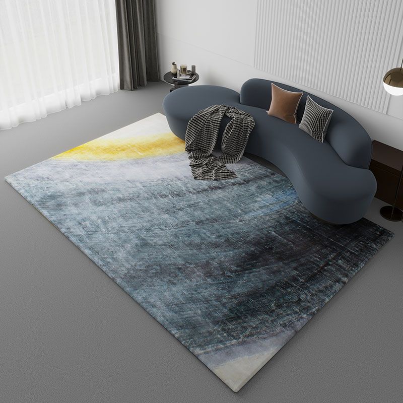 Tapis d'intérieur moderne de couleur Mélange Polyester Encre Bloolage Tapis de support sans glissement pour décoration domestique