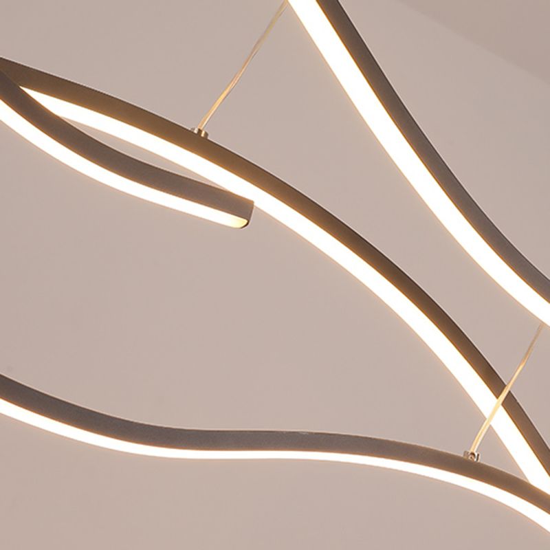 Contemporary Style Linear Shape Pendant Lights Metal Pendant Lighting Fixtures