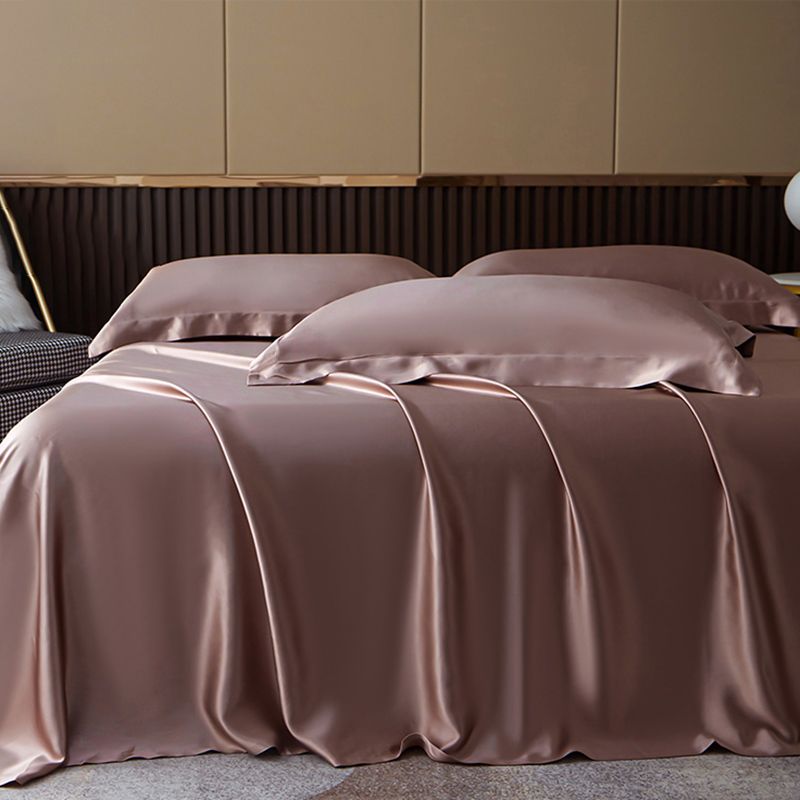 Elegant Silk Bed Sheet Wrinkle Resistant Non-Pilling Soft Bed Sheet