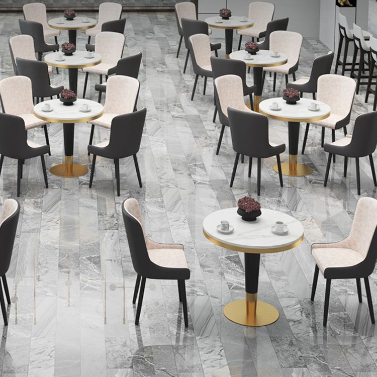 1/2/3/4/5 Pcs Metal Modern Dining Set with Round Dining Table Dinette Set