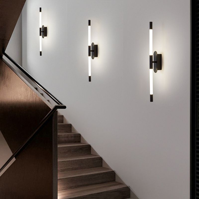 Golden/Black Linear Wall Light Sconces Modern LED Sconces for Living Room