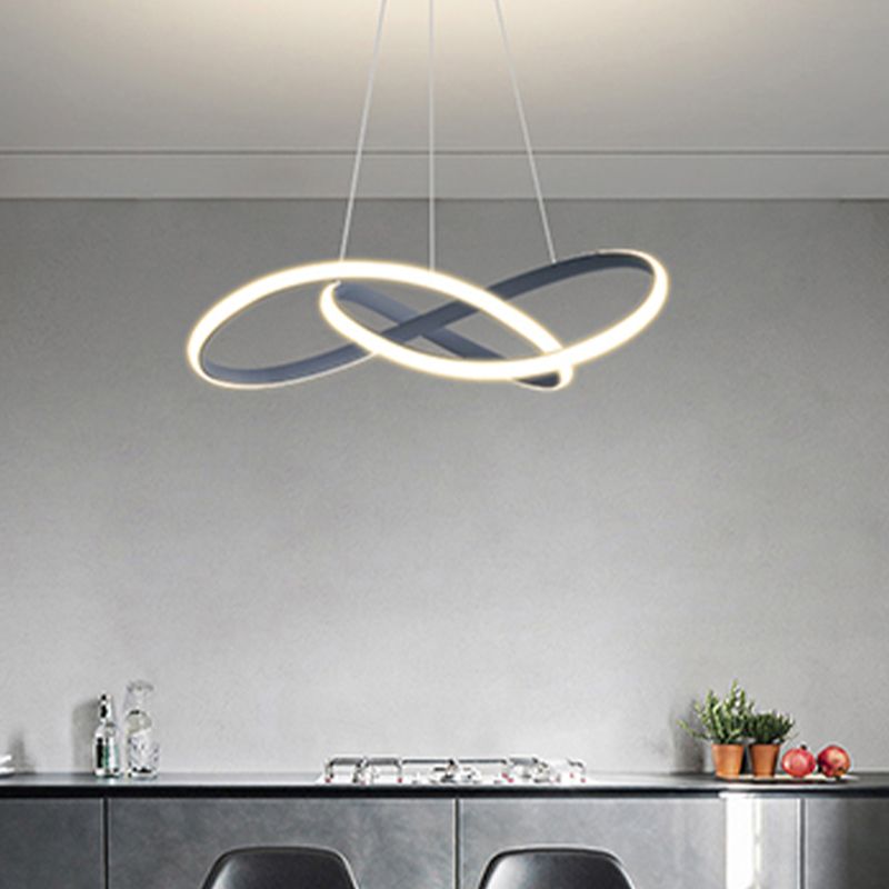 Linear Shape Chandelier Lamp Modern Single Light LED Hanging Light for Bedroom